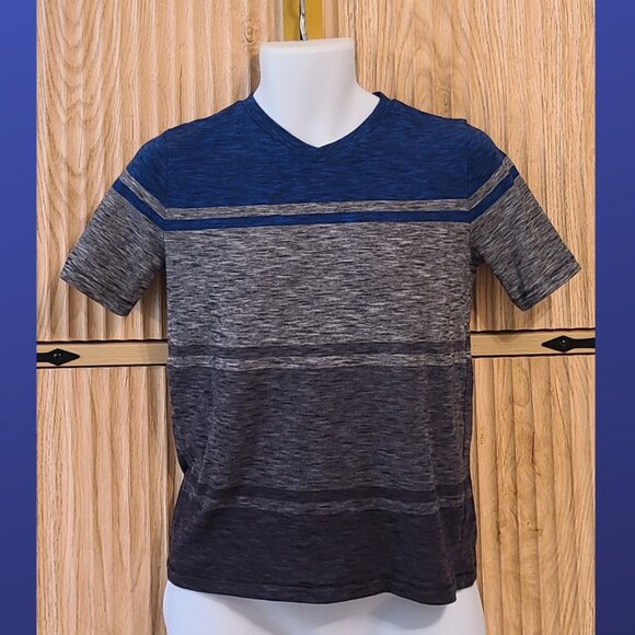Tony Hawk Other - Tony Hawk Colorblock Striped Blue & Gray Tee – Size L (Fits M)